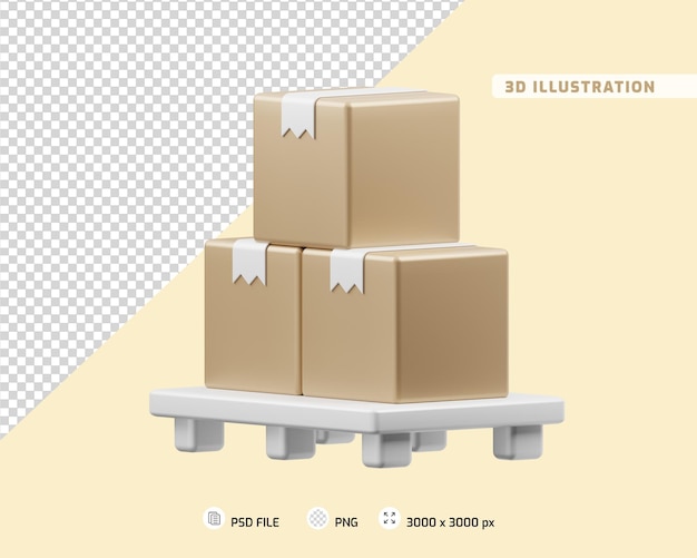 Box-paket 3d-darstellung