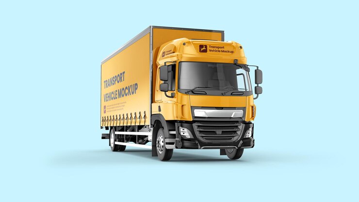 Box Truck vista anteriore Mockup Premium Template