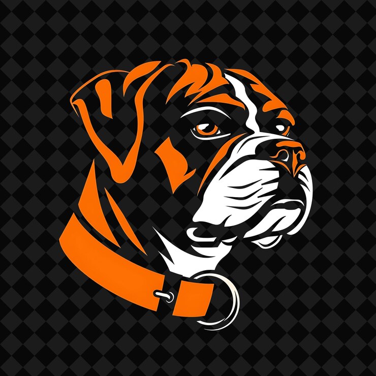 PSD boxer icon athletic dog face com uma mandíbula forte e uma ilustração esportiva animal vector art design