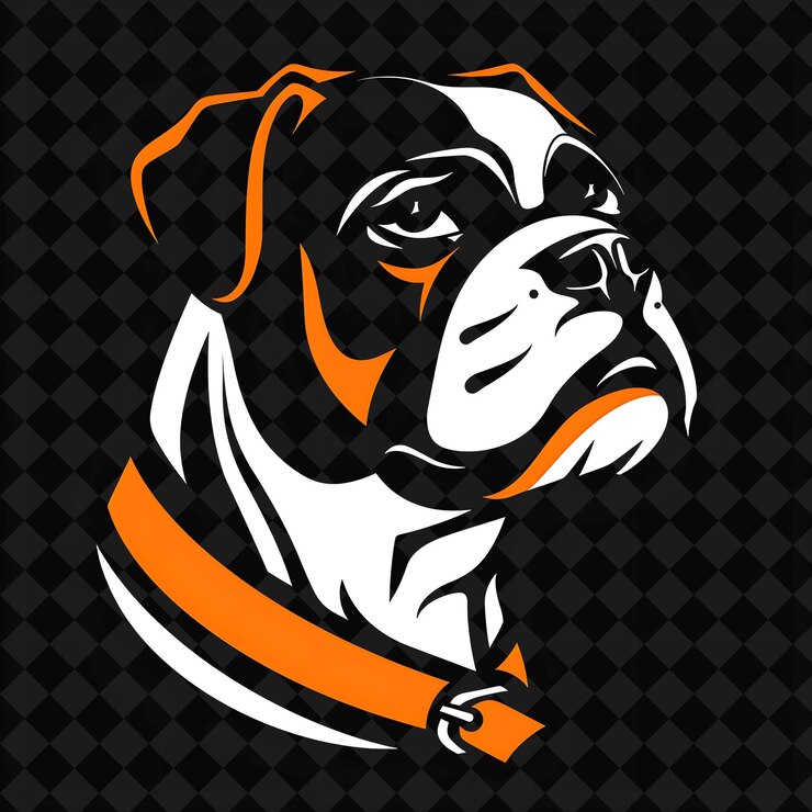 PSD boxer icon athletic dog face com uma mandíbula forte e uma ilustração esportiva animal vector art design