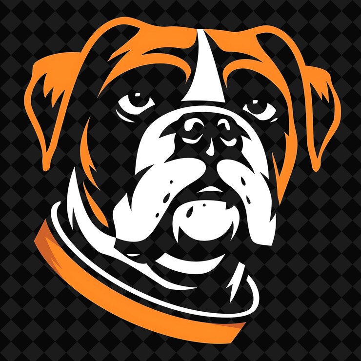 PSD boxer icon athletic dog face con una mandíbula fuerte y una ilustración deportiva diseño de arte vectorial de animales