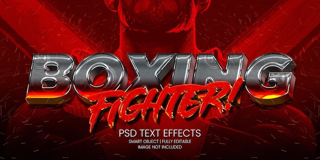 PSD boxing fighter! efeito de texto