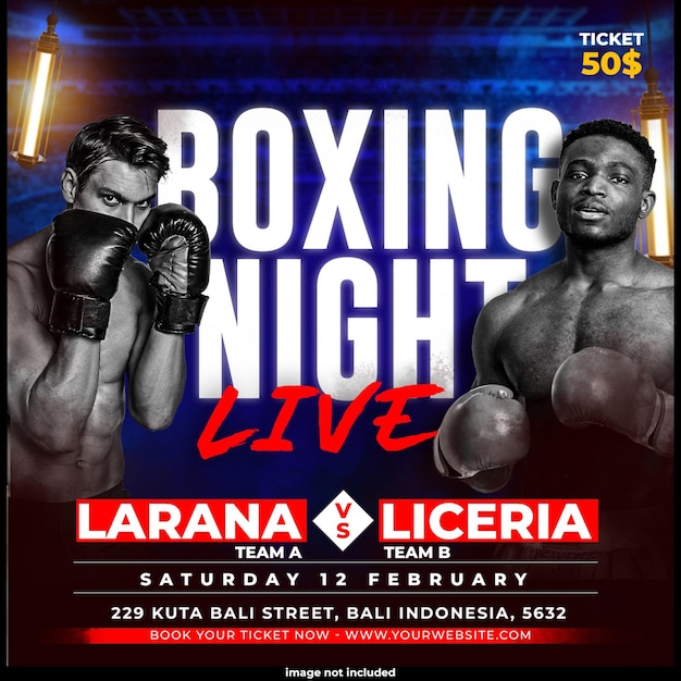 Boxing-Sozial-Media-Vorlage Design