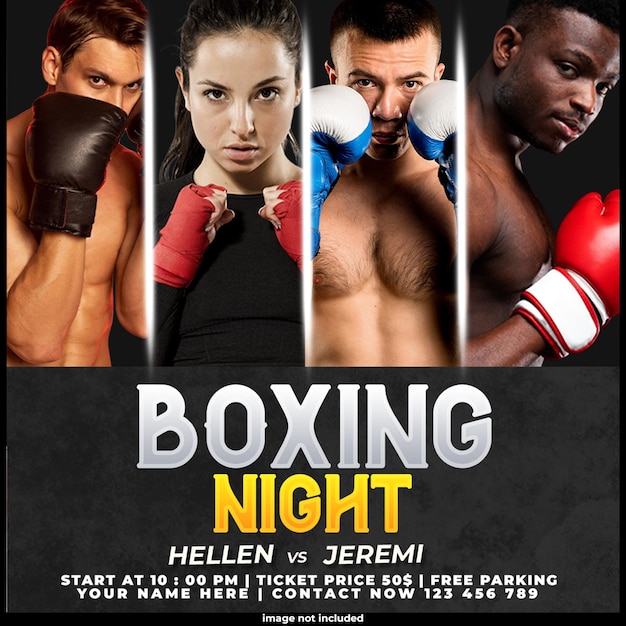 Boxing-Sozial-Media-Vorlage Design