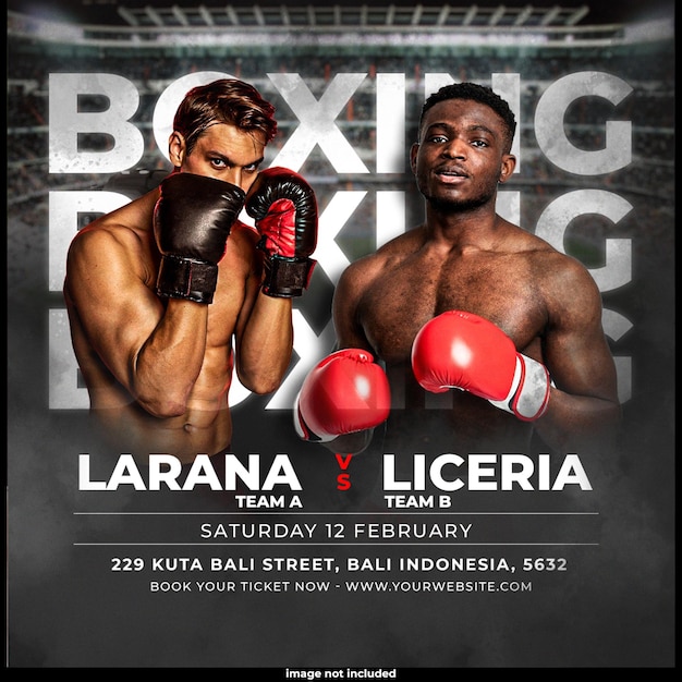 Boxing-Sozial-Media-Vorlage Design