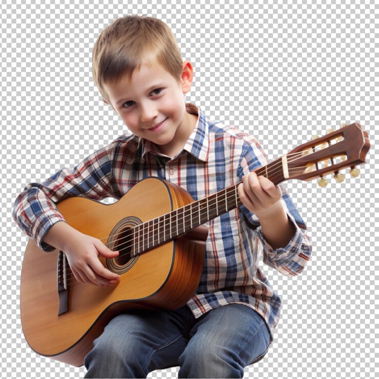 boy playing guitar