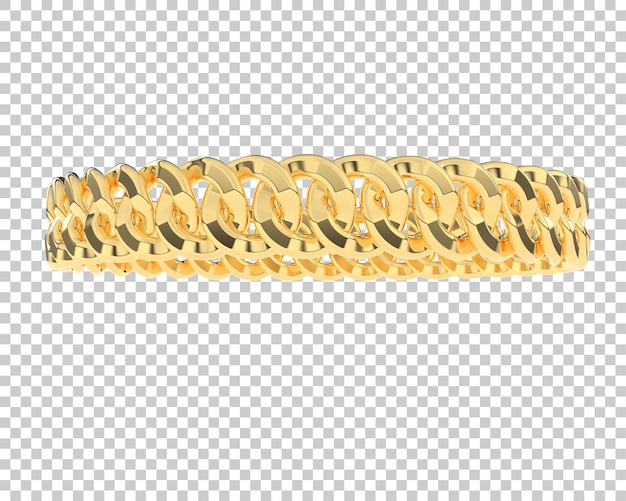 Braccialetto d'oro isolato sullo sfondo illustrazione di rendering 3D