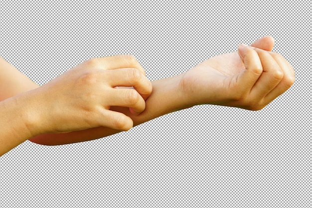 braccio graffiante della mano umana