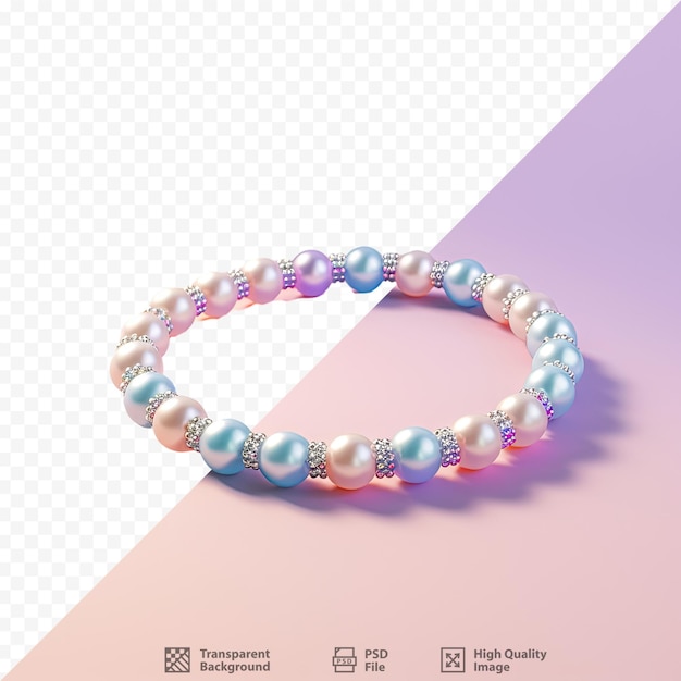 PSD un bracelet avec une bordure rose et violette et un fond violet et vert.