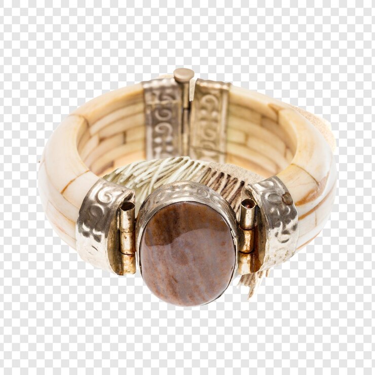 PSD un bracelet élégant en argent et en pierre