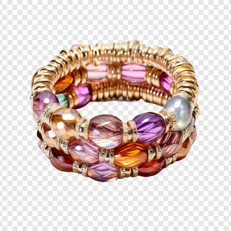 PSD bracelet de mémoire de fil bijoux isolés sur fond transparent