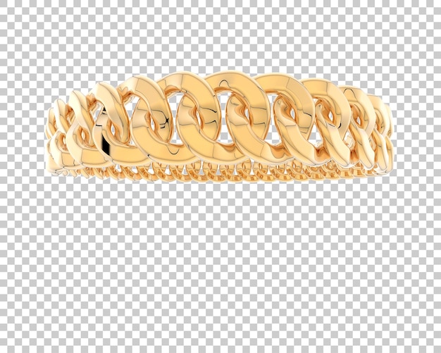 bracelet en or isolé sur le fond illustration de rendu 3D