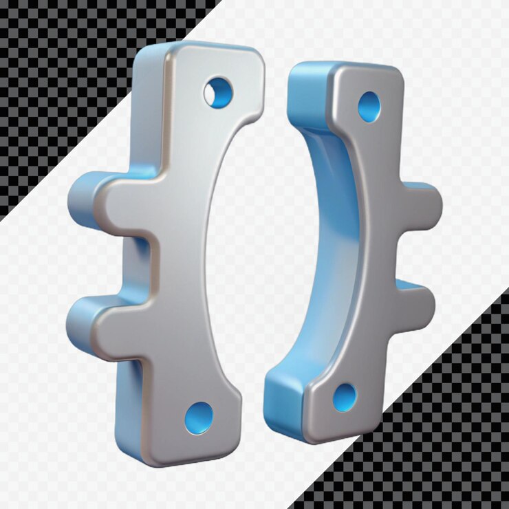 PSD braces metálicos renderizados en 3d con acentos azules