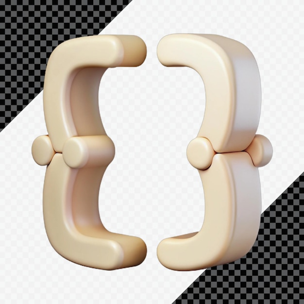 Brackets a riccioli renderizzati in 3D