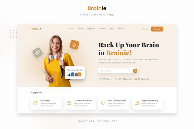 Brainie ginger curso online minimalista imagem heroica