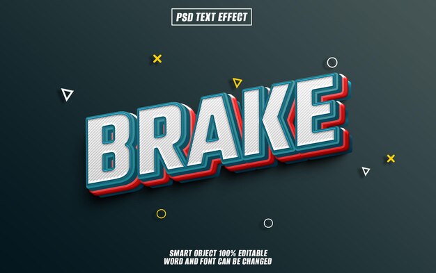 brake text effect font tipografia modificabile testo 3d