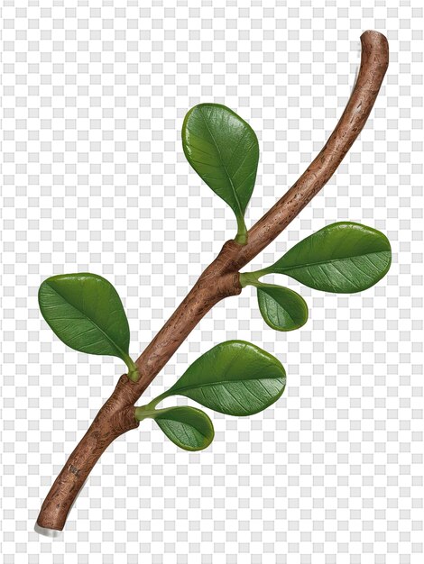PSD une branche d'arbre aux feuilles vertes et une branche