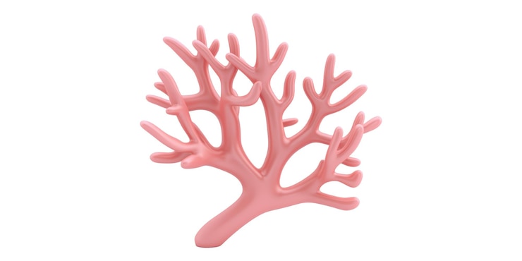 PSD branche de corail rose isolée sur un fond transparent