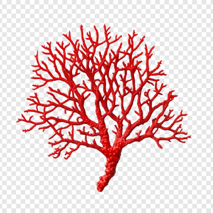 PSD une branche de corail rouge vibrante une vue rapprochée de la beauté de l'océan