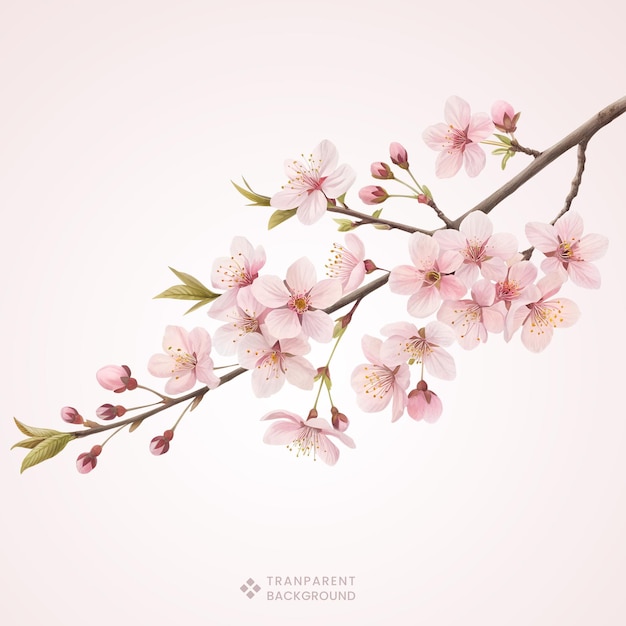 La branche délicate de la fleur de cerise au printemps La fleur de sakura rose L'esthétique de la nature