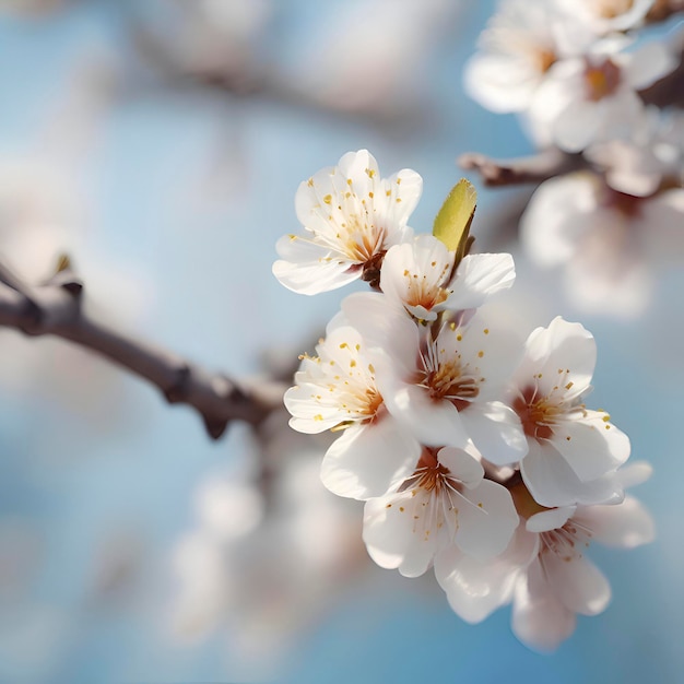 PSD branches d'abricot en fleurs