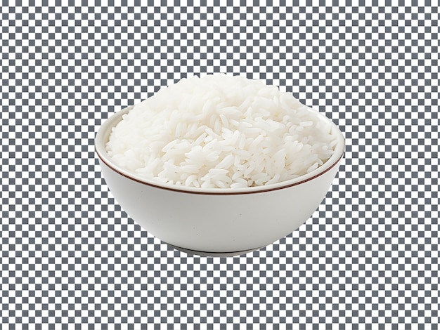 PSD branco de arroz saboroso isolado em fundo transparente