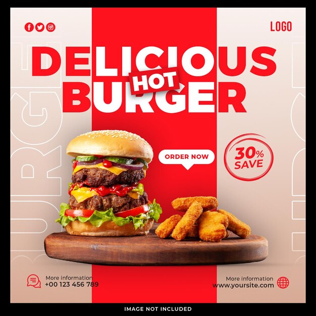 Brand New Burger Set modello di social media