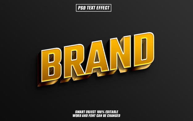 brand text effect font editable typography 3d text