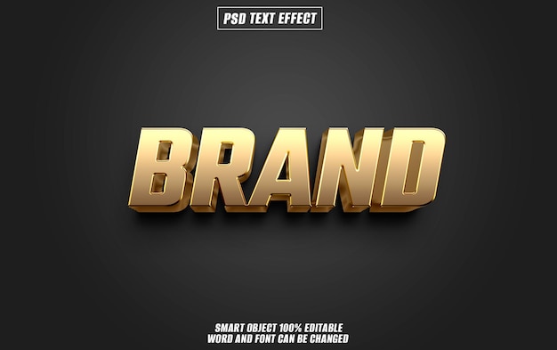 brand text effect font editable typography 3d text