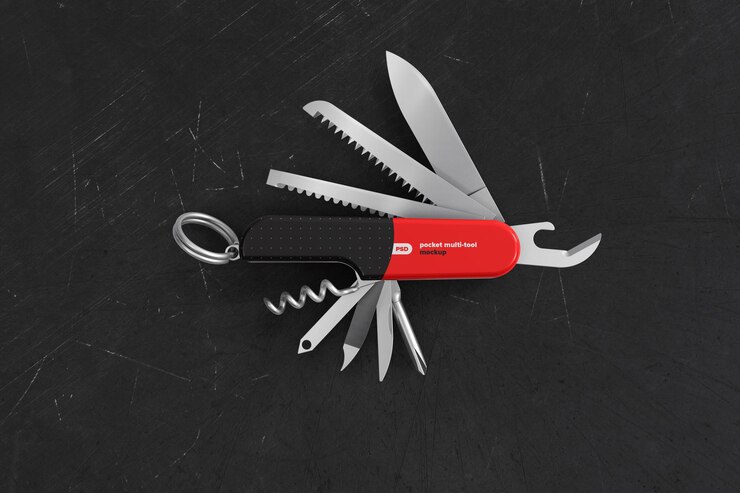 PSD branded opened multi tool mockup