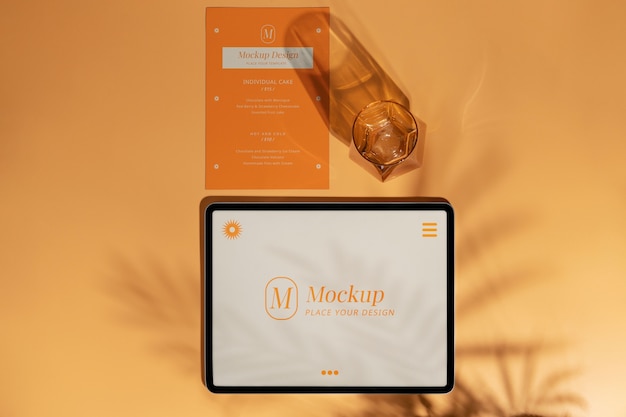 PSD branding-briefpapier-mock-up-design mit glasschatten