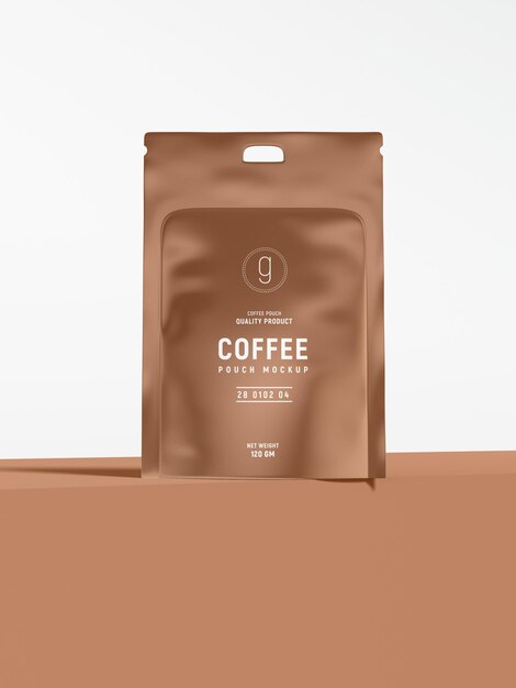 Branding mockup für kaffeebeutel aus glänzender folie