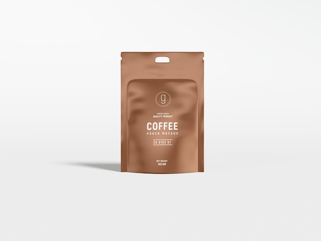 Branding mockup für kaffeebeutel aus glänzender folie