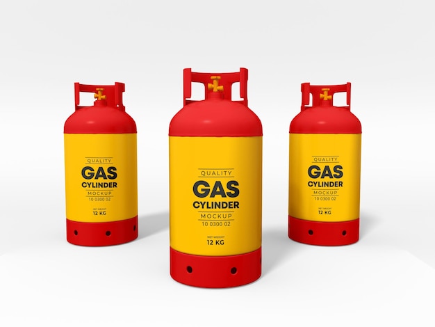 Branding mockup für lpg-kochgasflaschen aus metall