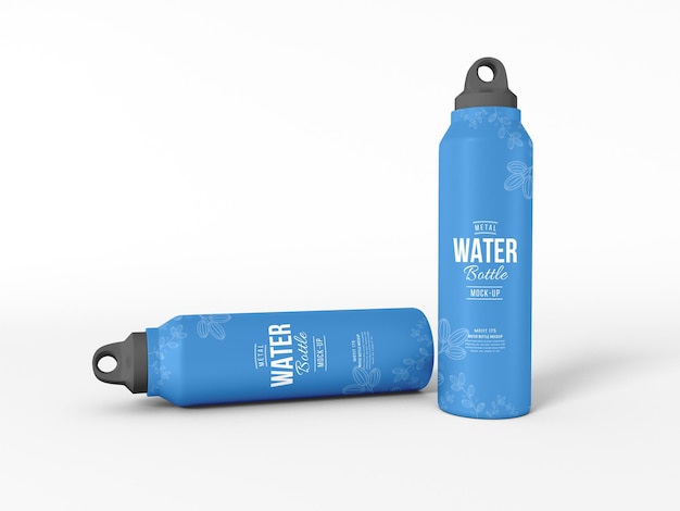 Branding-mockup für metallwasserflaschen