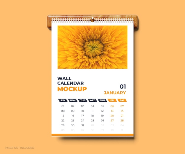 Branding-mockup für wandkalender