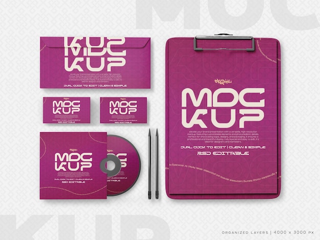 Branding Stationery Mockup Set Angle 2