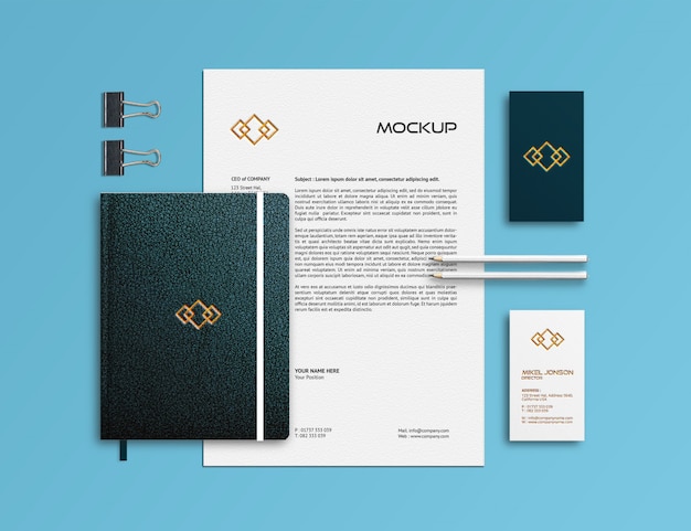 Branding stationery mockup template