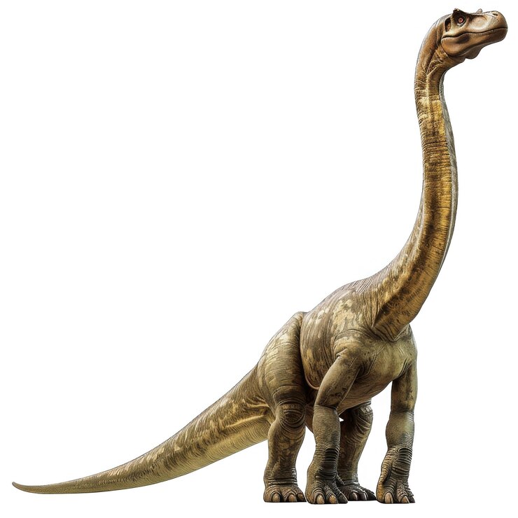 PSD el braquiosaurio aislado en un fondo transparente