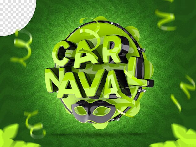 Brasil carnival element 3d logo para composición psd render