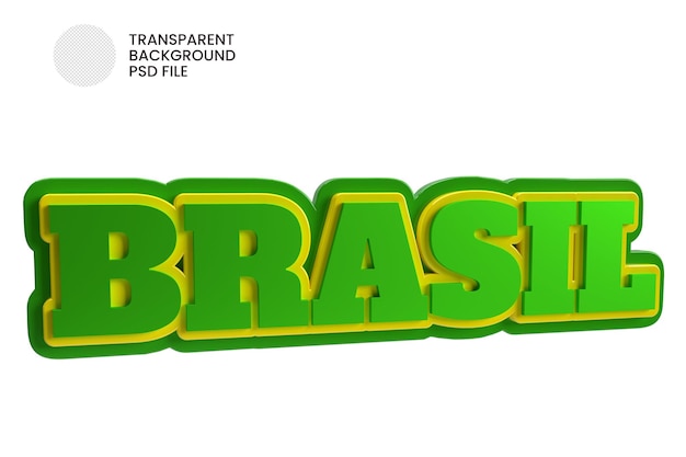 Brasil carta 3d icono hacer verde nombre