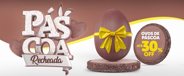 PSD brasil easter banner venda a varejo comercio 3d rendering