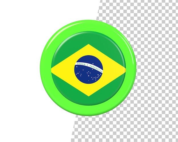 PSD brasil logo círculo icono 3d