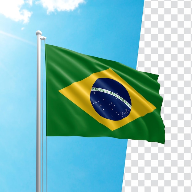 Brasil realista bandera con textura 3d para composición