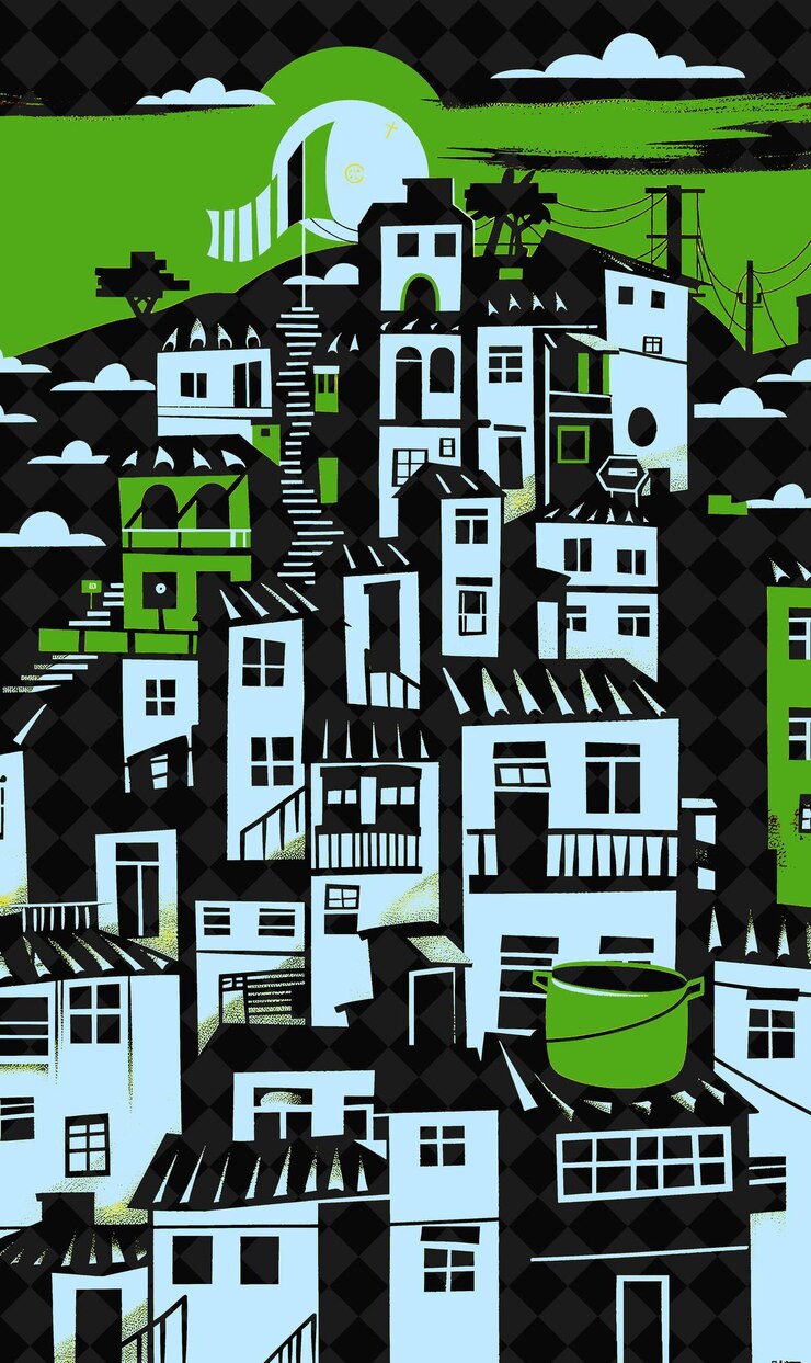 PSD brasília construindo paisagem com um pote de feijoada na cena brasil cene e cultura ilustrações