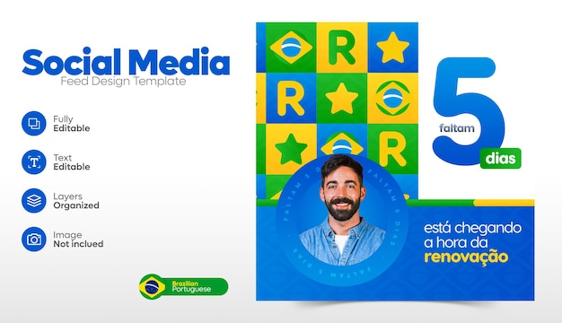 PSD brasilianische wahlen social media instagram post template