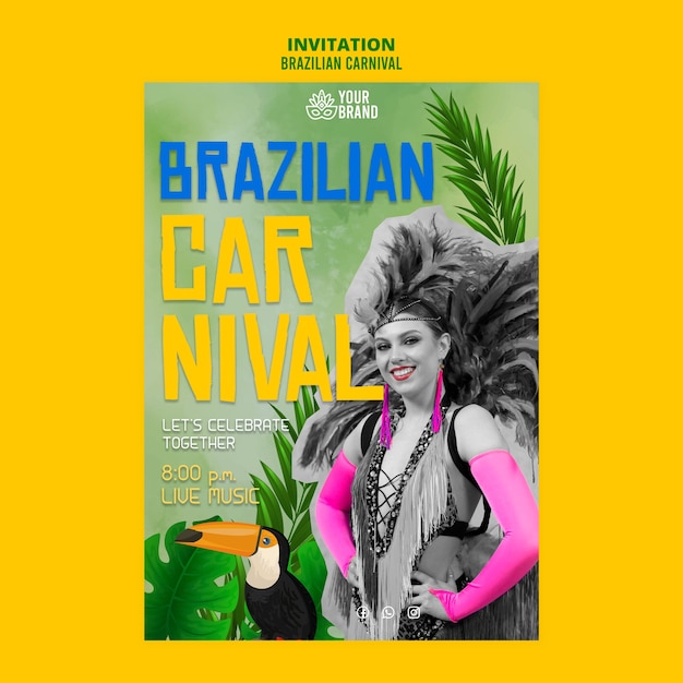 PSD brasilianisches karneval-vorlage-design