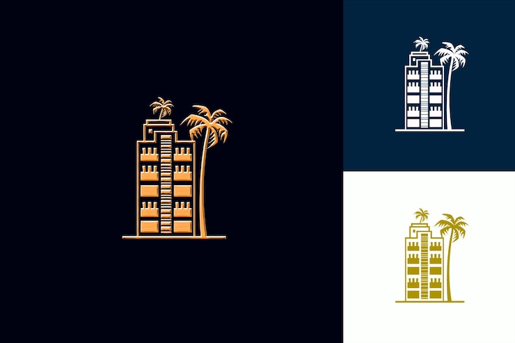 PSD braslia building with minimalist icon structure with geometr creative brazil culture icon designs