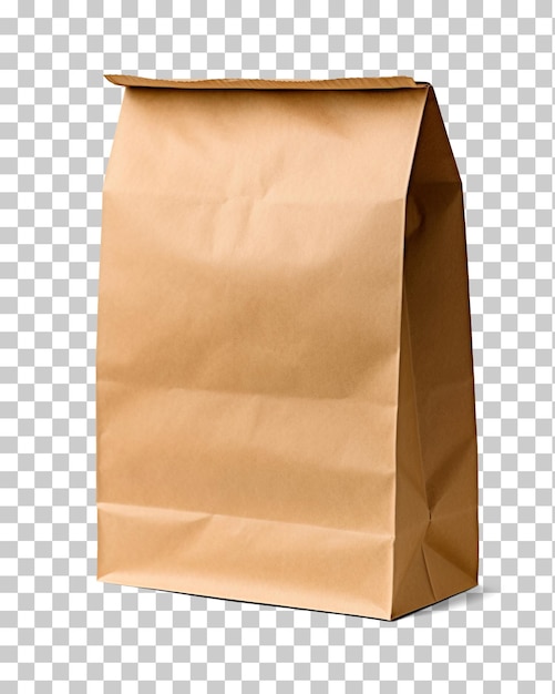 Braune Papier-Lunch-Tasche isoliert auf transparentem Hintergrund, PNG-PSD