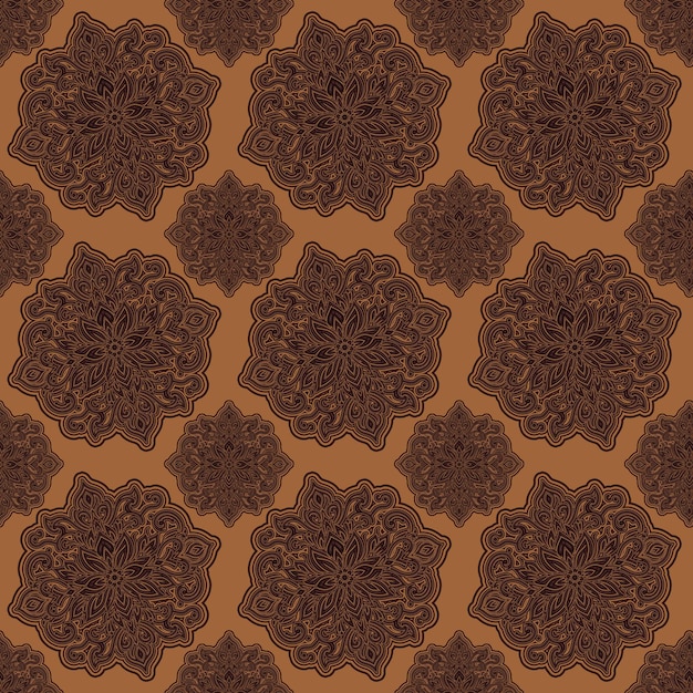 Braunes nahtloses Mandala-Muster